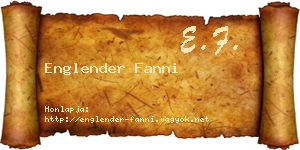 Englender Fanni névjegykártya